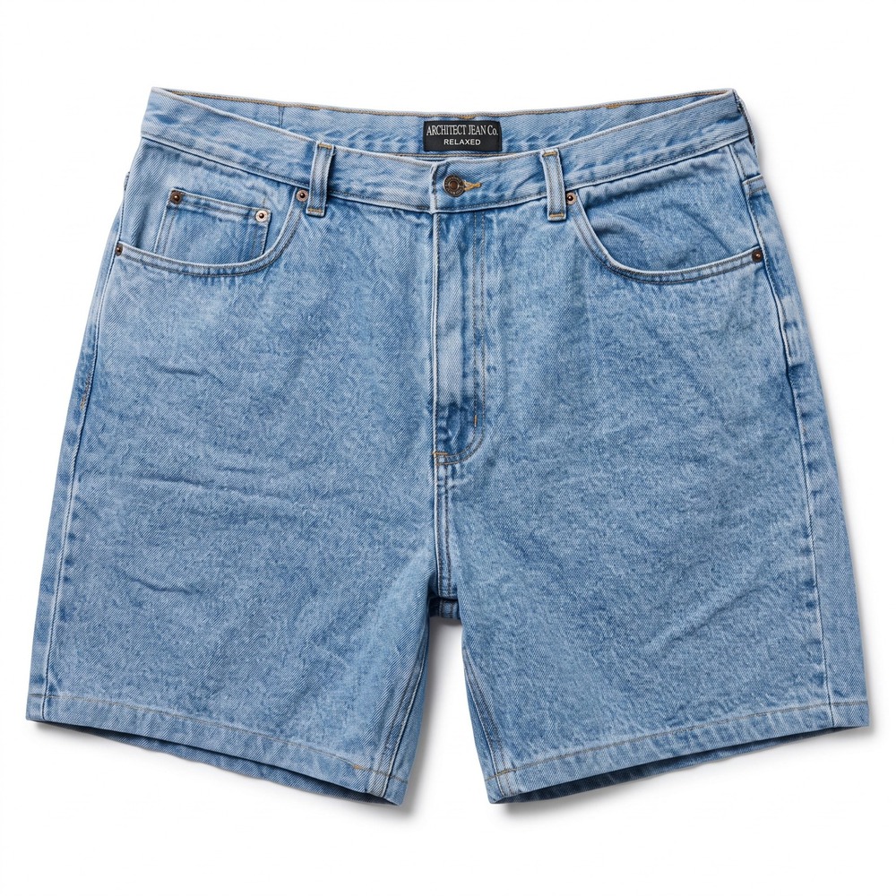 Architect Jean Co 38 Light Wash Blue Denim Shorts Relaxed Fit Vintage Casual